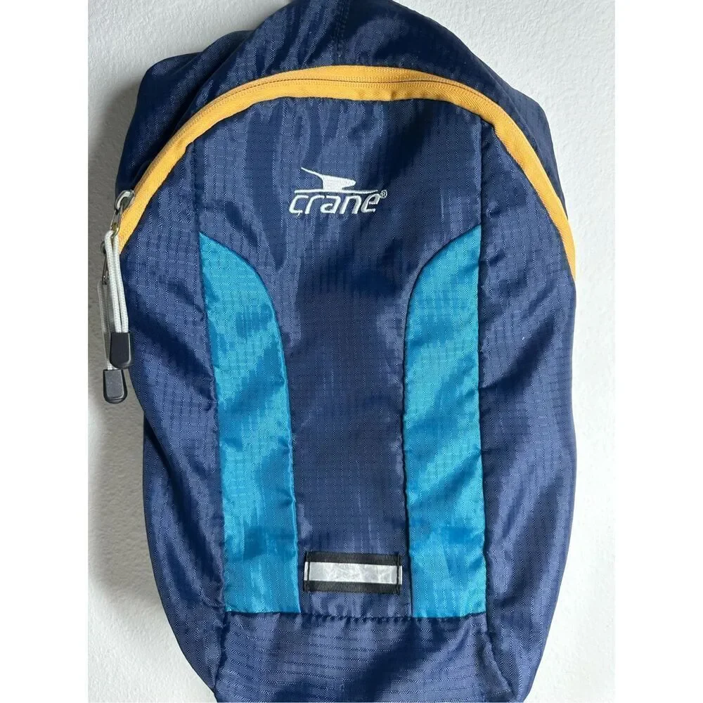 Crane Sports Hydration Blue Hiking Backpack - 2L W Padded Mesh & Adjust Belt